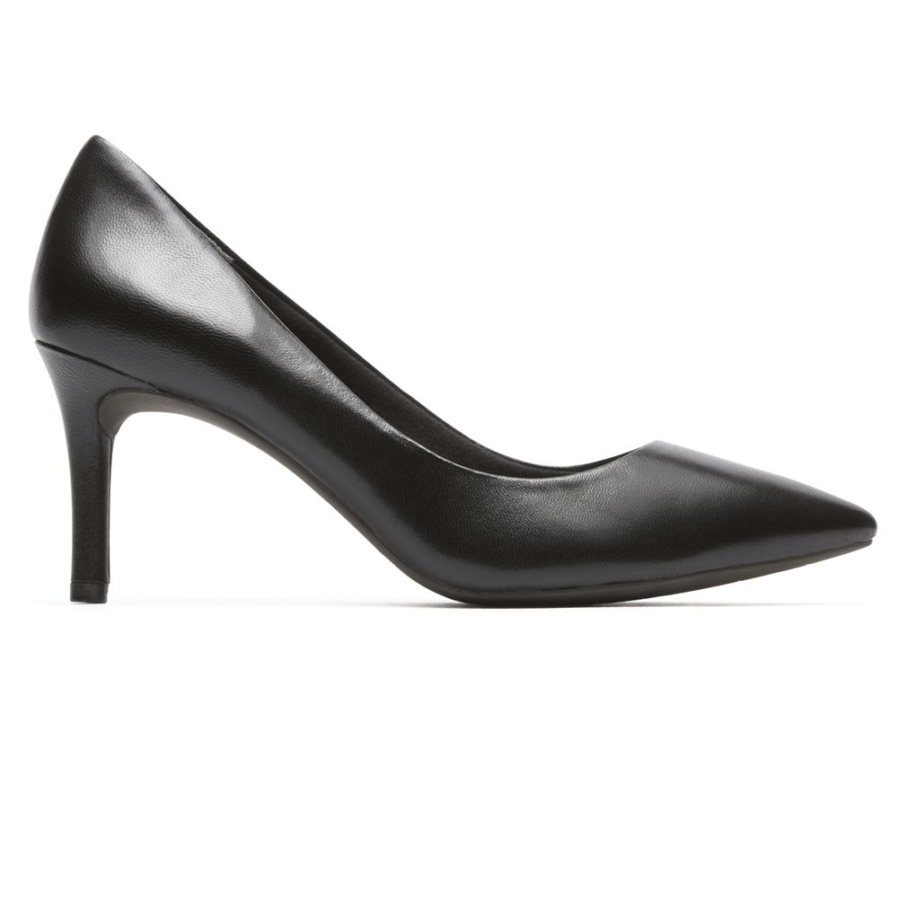 Rockport Women's Total Motion 75Mm Pointed Toe Heel Pumps - Black - USA (2458KGJZR)